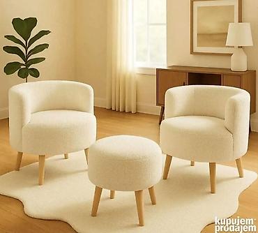 ikea natkasna: Set tapaciranih fotelja sa tabureom – moderni skandi dizajn - Sastav — 2
