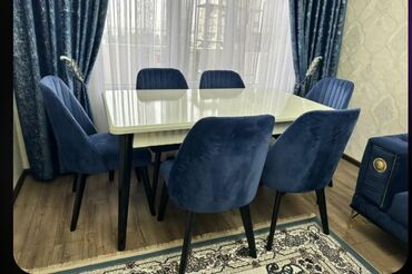 Mətbəx mebeli: Qonaq otağı üçün, İşlənmiş, Kvadrat masa, 6 stul