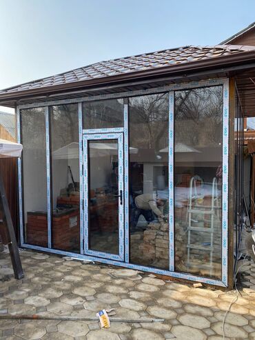 Алюминиевые окна на заказ: Алюминиевое окно на заказ, Тип окна: Витражные, Бесплатная установка, Без рассрочки — 25