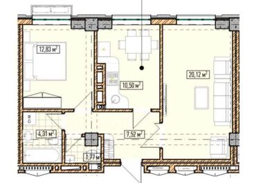 Продажа квартир: 2 комнаты, 60 м², Элитка, 2 этаж, ПСО (под самоотделку)