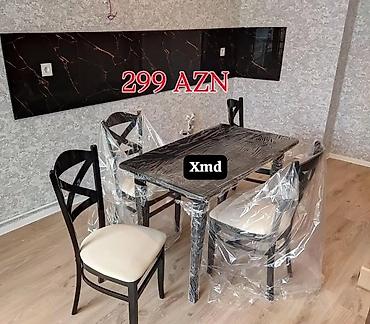Yemək otağı dəsti – 1 masa + 4 stul Qiymət: 299 AZN (şəkildə