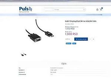 Tehnički kablovi: Kabl DisplayPort (DP) na VGA, dužina 1,8 m - Pretvara digitalni — 7