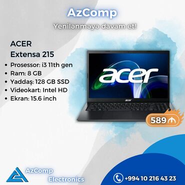 Acer: Intel Core i3, 8 GB, 15.6 "