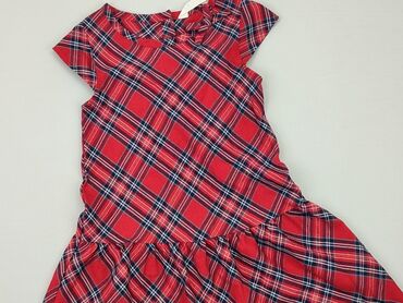 sukienka czerwona długa: Sukienka, H&M, 12 lat, 146-152 cm, stan - Dobry