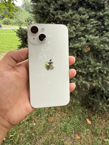 усилитель мощности: IPhone 14, Б/у, 128 ГБ, White Titanium, Чехол, Кабель, Коробка, 86 %