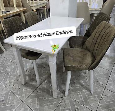 kreditle stol stul: Mətbəx üçün, Yeni, Dördbucaq masa, 4 stul — 1