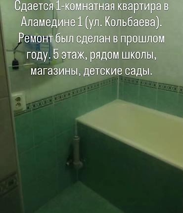 Сдаётся 1‑комнатная квартира в Аламедине‑1 (ул. Кольбаева). Ремонт