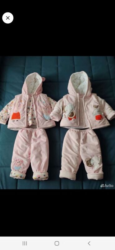 детский костюм тройка: Комплект, цвет - Розовый, Б/у
