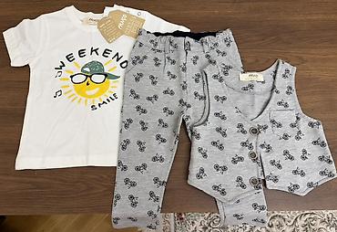 Uşaqlar üçün digər geyimlər: Uşaq geyim dəsti və şalvarlar(PANÇO;ZARA;PANDA KIDS-hamisi yeni — 1