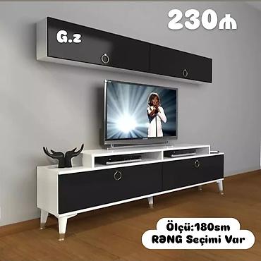 tv alti: TV stend dəsti – müasir dizayn - Üst dolab + alt TV stend kombini - — 1