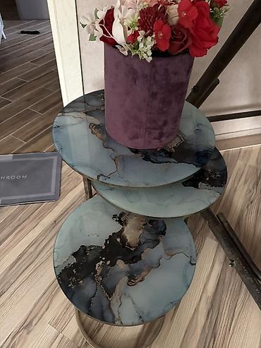 novruz stolu: İki ədəd yuvarlaq “nesting” tipli yan masa dəsti - Dizayn — 2