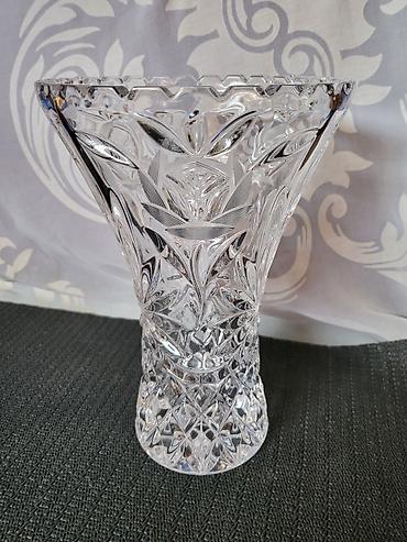 Vaza kristal Bohemija rucni rad iz 70ih godina. Vaza kristal,led — 7