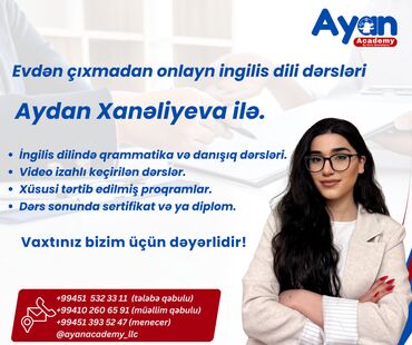 heyder eliyeve aid el isleri: Müəllim tələb olunur, Xarici dillər, 3-5 illik təcrübə, Onlayn iş