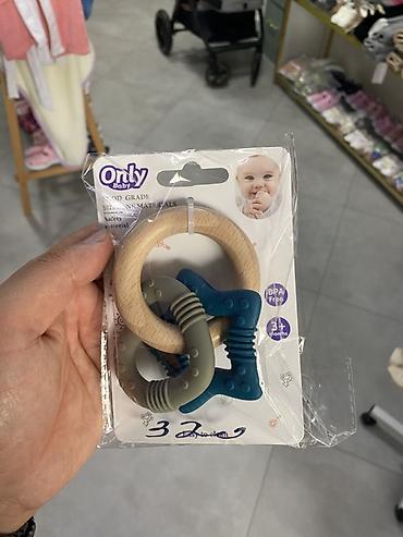 Детская гигиена и уход: Прорезыватель Only Baby (3+ мес) - Набор из 3 элементов: деревянное — 1