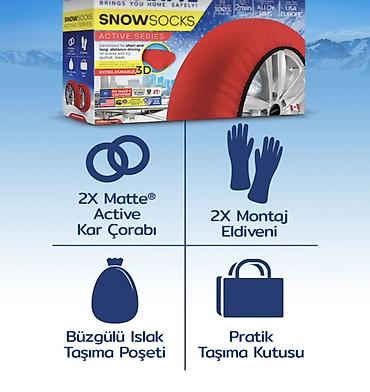 Аварийные аксессуары: Məhsul: SnowSocks Active Series – avtomobil üçün kar çorabı Təsvir — 3