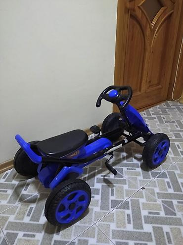 Uşaq dünyası: Uşaq pedallı go-kart maşını - Rəng: mavi - 4 təkərli, stabil — 2