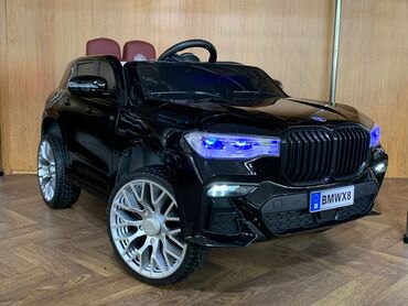 ucuz uşaq maşınları: BMW X8 uşaq elektrik avtomobili Full Təkərlər Rezin Oturacaqlar Dəri