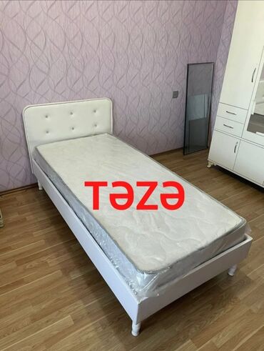 Кровати: Односпальная кровать, Без подьемного механизма, С матрасом, Без выдвижных ящиков, Азербайджан