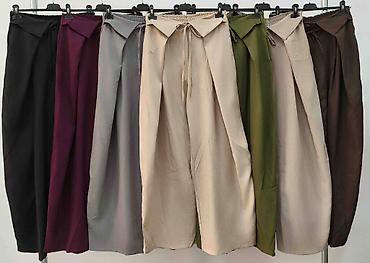 pantalone od kepera zenske: Ženske široke pantalone sa visokim strukom i vezivanjem Pantalone — 7