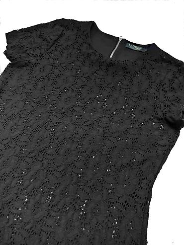 Majice kratkih rukava: RALPH LAUREN Crna Čipkana Bluza/Majica - L (Original). Prekrasna — 1