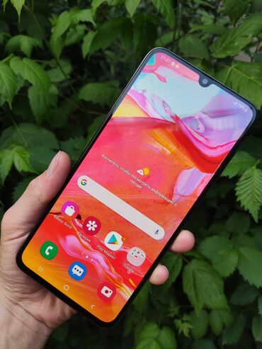 самсунг s20 fe: Samsung Galaxy A70, Б/у, 128 ГБ, цвет - Синий, 1 SIM, 2 SIM