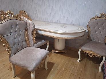 Ev və bağ: Klassik üslubda yemək otağı dəsti - Tərkib: oval formalı süfrə və 6 — 3