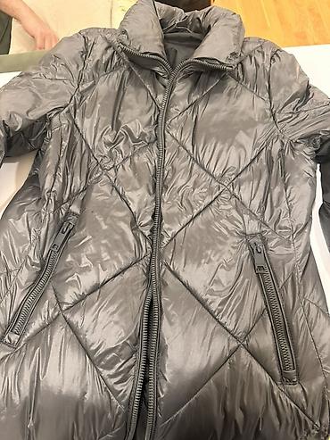 Üst geyimi: Gümüş-boz rəngli şişmə qadın üst geyimi (qışlıq jaket) - Parlaq — 1
