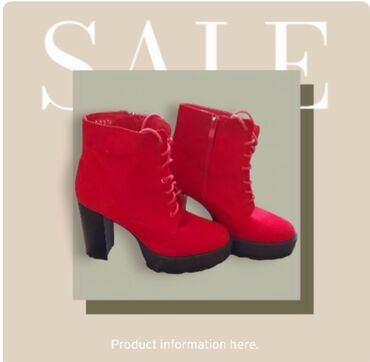 crvena kožna jakna: Ankle boots, 38.5