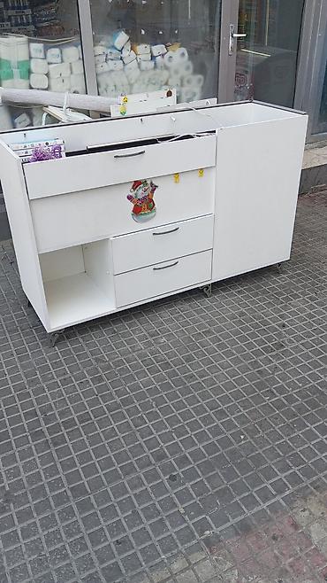 kassa vitrini: Mağaza üçün kassalı vitrin-bölmə dəsti - Material: ağ rəngli MDF/LDSP — 5