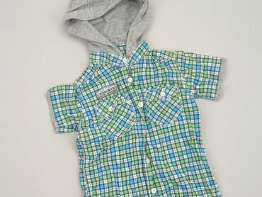 cocomore koszula: Shirt 2-3 years, condition - Good, pattern - Cell, color - Green
