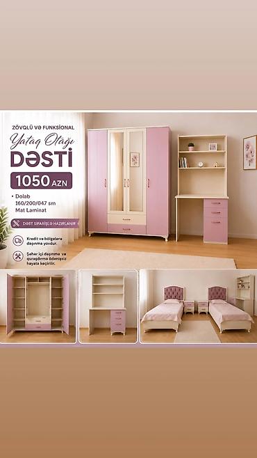 Zövqlü və funksional yataq otağı dəsti Tərkib: - 3 qapılı paltar