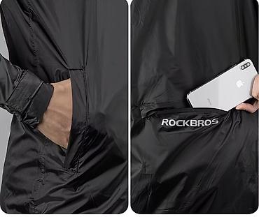 Эркектер кийими: Легкая новая водонепроницаемая ветровка с капюшоном ROCKBROS Боковые — 5