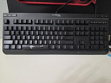 Компьютер жана ноутбук аксессуарлары: Клавиатура, HyperX, Мембрандык, Зымдуу туташтыруу, Өлчөмү: 100% — 2
