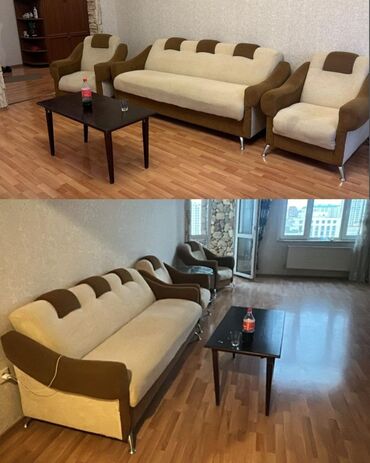 Mətbəx mebeli: Di̇van-kravat, 2 kreslo, Bazalı, Açılan