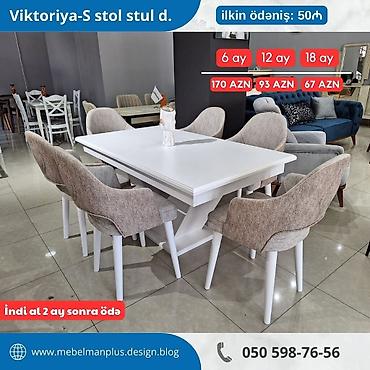 ay: Qonaq otağı üçün, Yeni, Açılan, Kvadrat masa, 6 stul — 3
