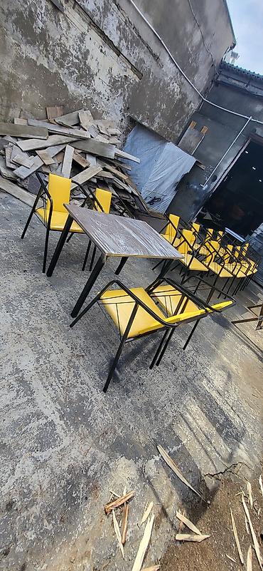 kafe stul: Mətbəx üçün, Yeni, Açılmayan, Dördbucaq masa, 4 stul — 6