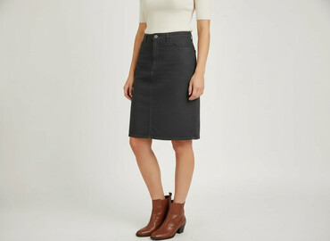 czarne legginsy z wysokim stanem nieprześwitujące: Denim, Women`s skirt, size S