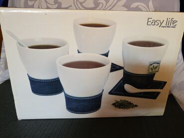 Kuhinjski setovi: Solje nove za kafu,caj Jeans - Living komplet. Solje sa porcelanskim — 13