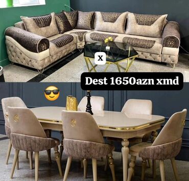 Qida məhsulları: Künc divan və masa desti