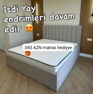 Mebel: İkinəfərlik çarpayı, Matras ilə, Siyirməsiz
