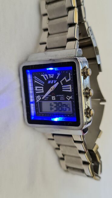 Ručni satovi: NEV hibridni ručni sat – analogno/digitalni - Kućište pravougaonog — 11