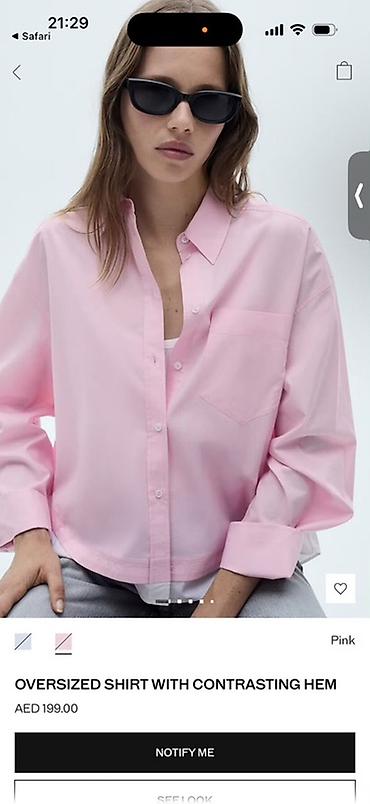 Məhsul: Qadın köynəkləri – çəhrayı rəngdə model 1) Oversize kətan