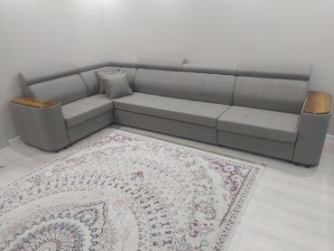 мягкая мебель для зала: Угловой диван, цвет - Серый, Новый