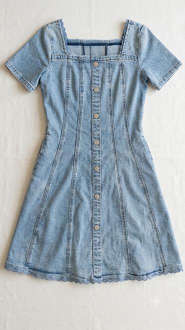jeans: Denim qısa don - Model: Qısa qol, A-kəsimli denim don - Rəng: Açıq — 1