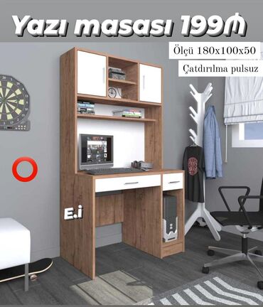 Çarpayılar: *Yazı masası 199Azn💥* ✔️Rəng seçimi var Ölçü 180x100x50 ✔️