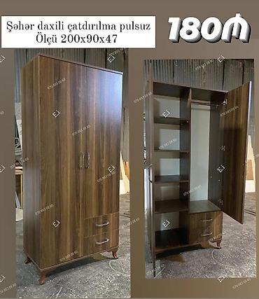 kapron borular: İkiqapılı paltar şkafı – 200x90x47 sm - Material: laminat MDP/LDSP — 1
