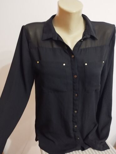 crne košulje: H&M, XS (EU 34), Jednobojni, bоја - Crna