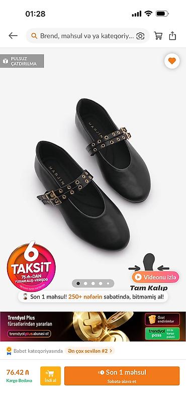 baletka: Baletkalar, Ölçü: 37, rəng - Qara, Yeni — 4