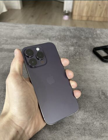 Apple iPhone: IPhone 14 Pro, Новый, 256 ГБ, Deep Purple, Защитное стекло, Чехол, Коробка, 88 %