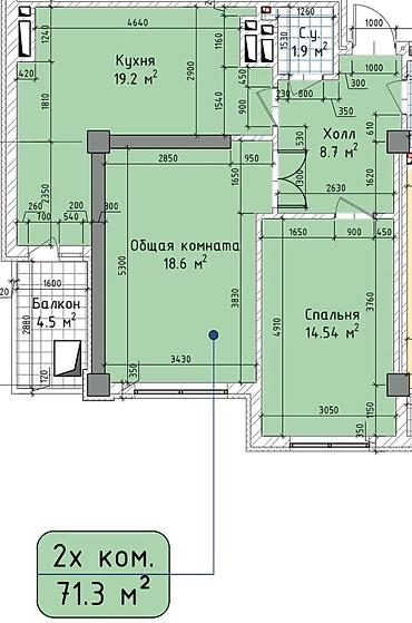 моя: 2 комнаты, 72 м², Элитка, 2 этаж, ПСО (под самоотделку) — 5